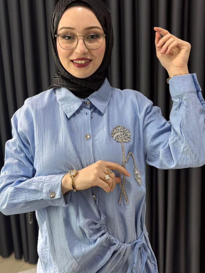 TAŞ DETAYLI GÖMLEK